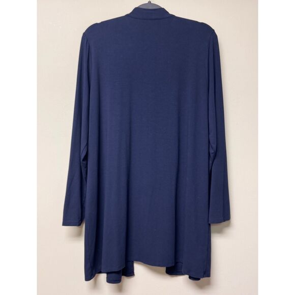 J. JILL Wearever Collection Navy Blue Open Front Long Line Cardigan, Sz L - Picture 4 of 8